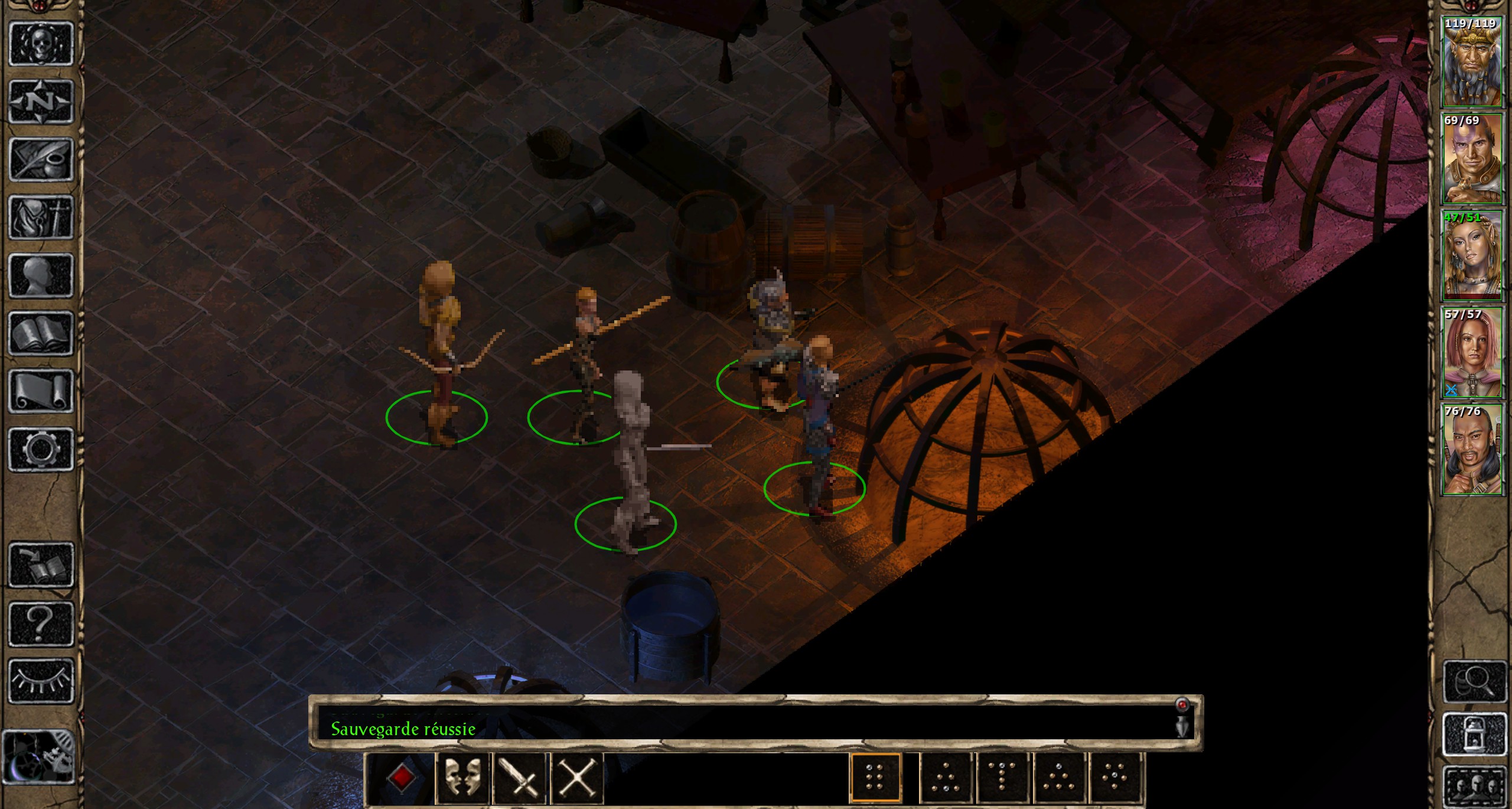 Baldur's Gate II: Enhanced Edition in-game screenshot with the x4 map render active