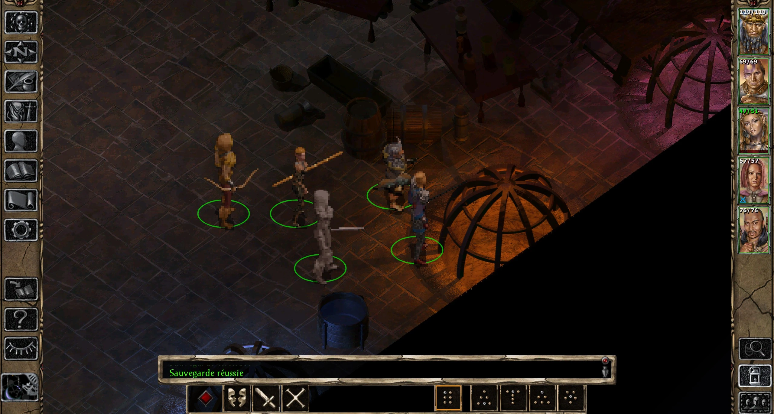 Capture en jeu de Baldur’s Gate II : Enhanced Edition avec le rendu de carte x4 actif