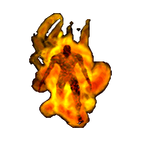 Sprite élémentaire de feu, frame agrandie ×2 par xBR2x